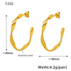 Wholesale Women's 316L Stainless Steel Cshaped And Ushape Geometric Electroplated Earrings