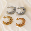 Wholesale Women's Stainless Steel Cshaped Spring Electroplated Geometric Earrings