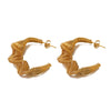 Wholesale Women's Stainless Steel Cshaped Spring Electroplated Geometric Earrings