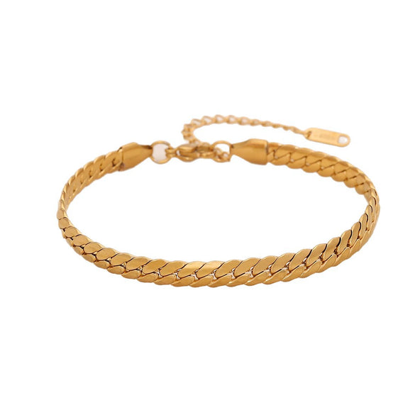 Wholesale Women's Stainless Steel Cuban Bracelet With Electroplating In Ins Style