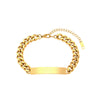 Wholesale Women's Stainless Steel Curved Hip Hop Exaggerated Geometric Cuban Chain Bracelet With Electroplating