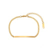 Wholesale Women's Stainless Steel Curved Hip Hop Exaggerated Geometric Cuban Chain Bracelet With Electroplating
