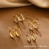 Wholesale Women's Stainless Steel Cute Flower Cross Zircon Earrings 18K Gold Electroplated
