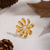 Wholesale Women's Stainless Steel Daisy Flower Ring With Pvd Furnace Vacuum Real Gold Plating Light Luxury Style