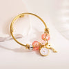 Wholesale Women's Stainless Steel Diamond Bracelet With Cartoon Elephant And Clock Key Pendant