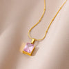 Wholesale Women's Stainless Steel Diamond Ochain Necklace With Electroplating Design