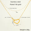 Wholesale Women's 316L Stainless Steel Double Pearl Necklace With Heart And Geometric Pattern Hollow Pendant And Electroplating Treatment