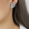 Wholesale Women's Stainless Steel Drip Oil Geometric Glazed Wings Earrings Pvd Plated