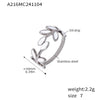Wholesale Women's Stainless Steel Dripping Oil Leaves Drop Finger Ring With 18K Gold Plated Electroplating In Light Luxury Style
