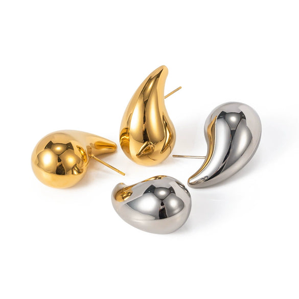 Wholesale Women's Stainless Steel Drop Shape Electroplated Fashion Personality Ear Jewelry