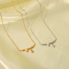Wholesale Women's Stainless Steel Drop Shape Lava Water Drop Necklace With Vacuum Real Gold Electroplating In Pvd Furnace Light Luxury Clavicle Chain And Sweater Chain