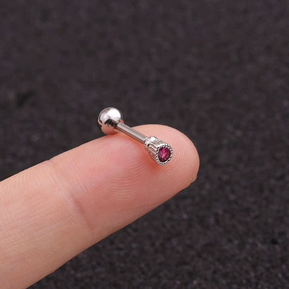 Wholesale Women's Stainless Steel Drop Shape Zircon Inlaid Ear Nails Jewelry