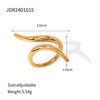 Wholesale Women's Stainless Steel Drop Shaped Geometric Open Ring Jewelry With Electroplating Treatment