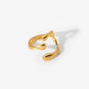 Wholesale Women's Stainless Steel Drop Shaped Geometric Open Ring Jewelry With Electroplating Treatment
