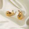 Wholesale Women's Stainless Steel Earrings With Diamond Lattice Inlay And Electroplating