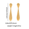 Wholesale Women's Stainless Steel Earrings With Flower Pattern And Electroplating Treatment In Water Drop Shape