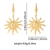 Wholesale Women's Stainless Steel Earrings With Flower Pattern And Electroplating Treatment In Water Drop Shape