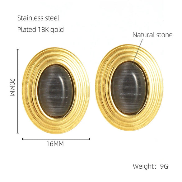 Wholesale Women's 316L Stainless Steel Earrings With Geometric Design And Electroplating Treatment