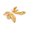 Wholesale Women's Stainless Steel Earrings With Geometric Design And Electroplating