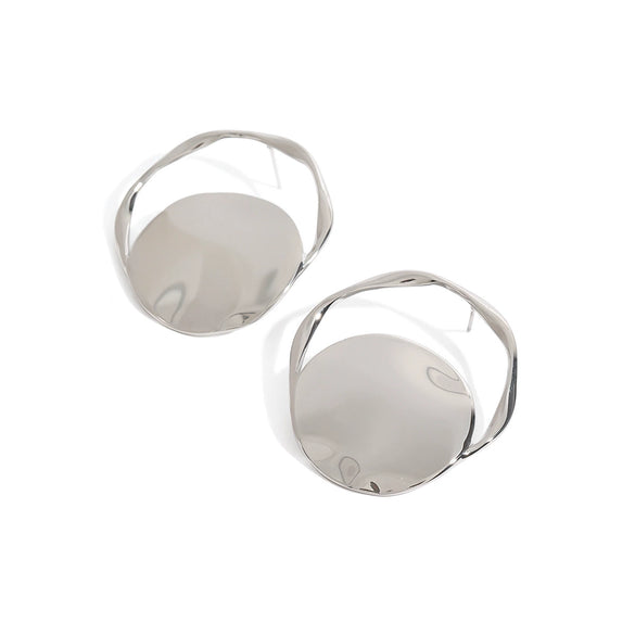 Wholesale Women's Stainless Steel Earrings With Geometric Design And Electroplating