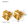 Wholesale Women's Stainless Steel Earrings With Geometric Design And Vacuum Real Gold Electroplating In Pvd Furnace
