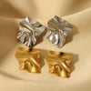 Wholesale Women's Stainless Steel Earrings With Geometric Design And Vacuum Real Gold Electroplating In Pvd Furnace
