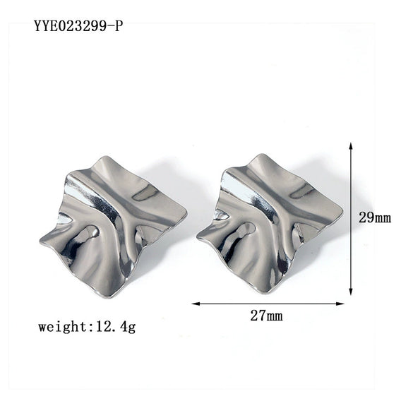 Wholesale Women's Stainless Steel Earrings With Geometric Design And Vacuum Real Gold Electroplating In Pvd Furnace