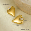 Wholesale Women's Stainless Steel Earrings With Love Pattern Inlaid With Zirconium Electroplated In Titanium Steel Glossy Minimalist Style