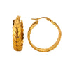 Wholesale Women's Stainless Steel Earrings With Wheat Ears Flower Geometric Design Electroplated