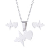 Wholesale Women's Stainless Steel Electrocardiogram Love Heartbeat Pendant Earrings With Electroplating Treatment