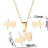 Wholesale Women's Stainless Steel Electrocardiogram Love Heartbeat Pendant Earrings With Electroplating Treatment