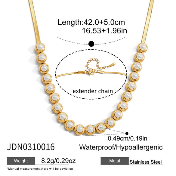 Wholesale Women's Stainless Steel Electroplated Blade Chain Necklace And Bracelet Accessories Fashion Minimalist Style
