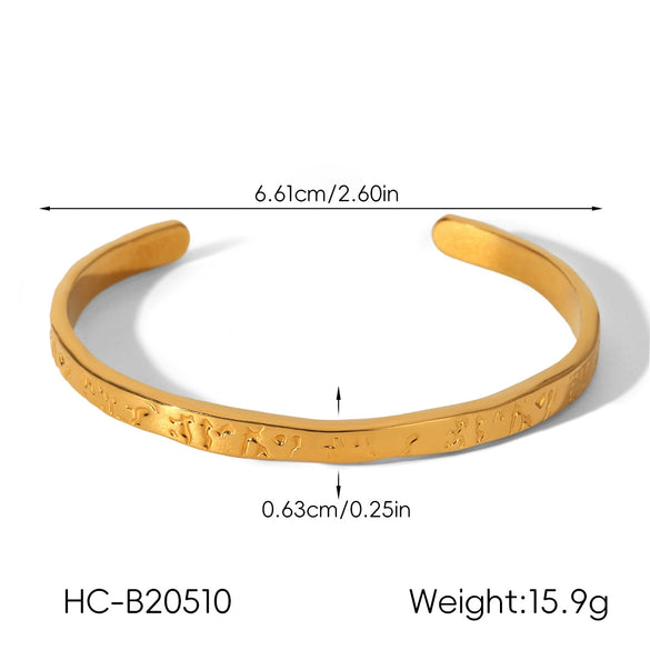 Wholesale Women's Stainless Steel Electroplated Bracelet With Irregular And Geometric Patterns