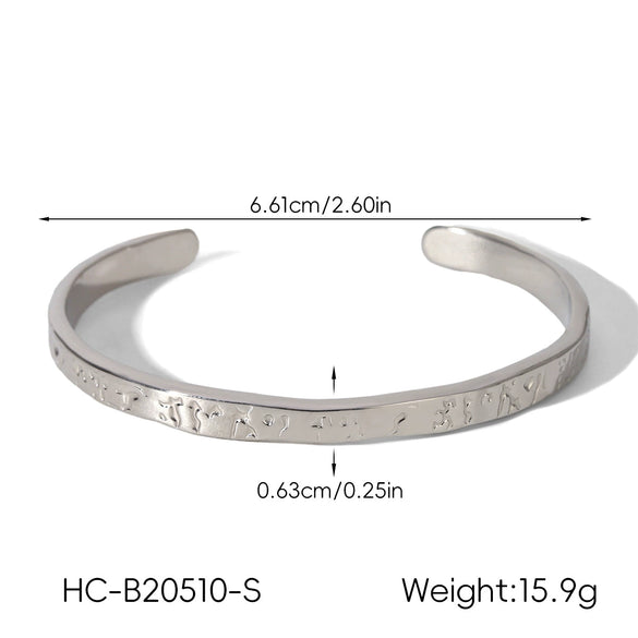 Wholesale Women's Stainless Steel Electroplated Bracelet With Irregular And Geometric Patterns