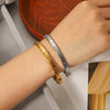 Wholesale Women's Stainless Steel Electroplated Bracelet With Irregular And Geometric Patterns