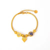 Wholesale Women's 316L Stainless Steel Electroplated Bracelet With Love Round Shape And Heart Geometric Pattern