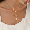 Wholesale Women's Stainless Steel Electroplated Butterfly And Zodiac Pattern Pendant Necklace