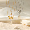 Wholesale Women's Stainless Steel Electroplated Butterfly And Zodiac Pattern Pendant Necklace