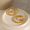 Wholesale Women's Stainless Steel Electroplated Coil Twist Double Layer Ear Clip