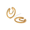 Wholesale Women's Stainless Steel Electroplated Coil Twist Double Layer Ear Clip