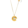 Wholesale Women's Stainless Steel Electroplated Daisy Pendant Necklace With Oshaped Chain Fairy Style