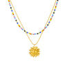 Wholesale Women's Stainless Steel Electroplated Doublelayer Stacked Clavicle Chain With Flower Pattern Necklace