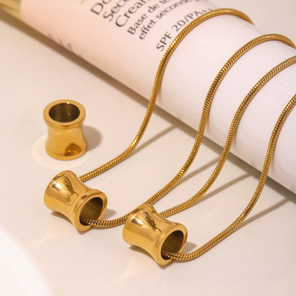 Wholesale Women's Stainless Steel Electroplated Ferris Wheel Cshaped Earrings And Necklace Jewelry