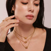 Wholesale Women's Stainless Steel Electroplated Ferris Wheel Cshaped Earrings And Necklace Jewelry