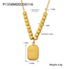 Wholesale Women's Stainless Steel Electroplated Ferris Wheel Water Drop Diamond Earrings And Small Square Carving English Square Pendant Necklaces
