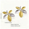 Wholesale Women's Stainless Steel Electroplated Floral Stud Earrings Light Luxury Style
