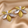 Wholesale Women's Stainless Steel Electroplated Floral Stud Earrings Light Luxury Style