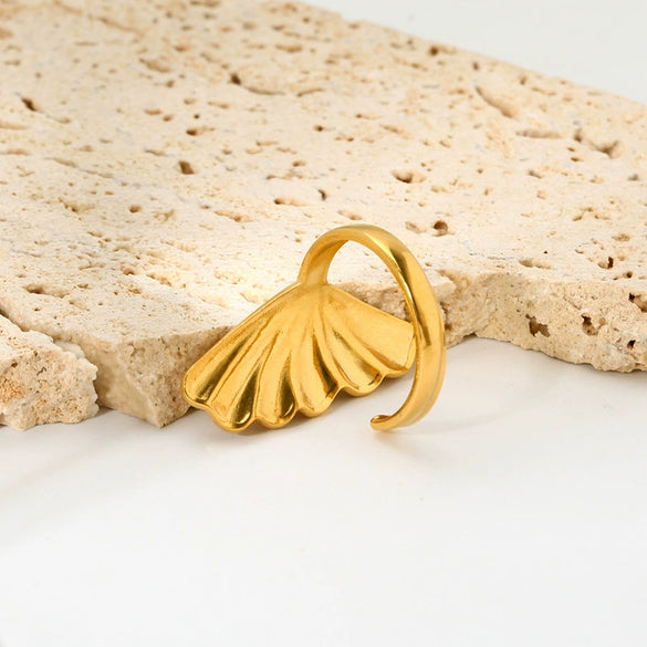 Wholesale Women's Stainless Steel Electroplated Flower Open Ring Jewelry