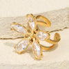 Wholesale Women's Stainless Steel Electroplated Flower Open Ring Jewelry