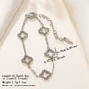 Wholesale Women's Stainless Steel Electroplated Fourleaf Clover And Flower Bracelet With Diamond Encrusted